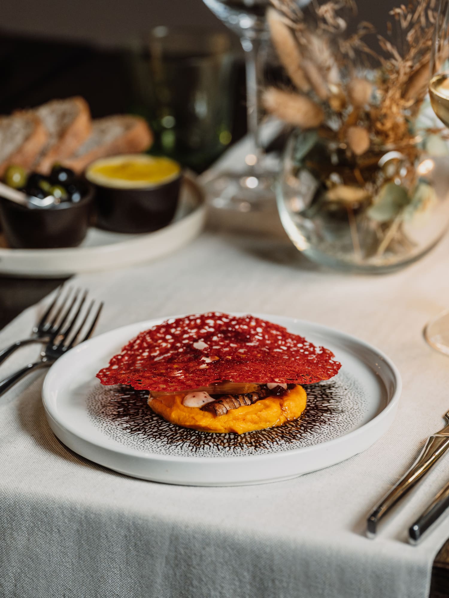 a plate of food on a table