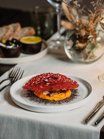 a plate of food on a table