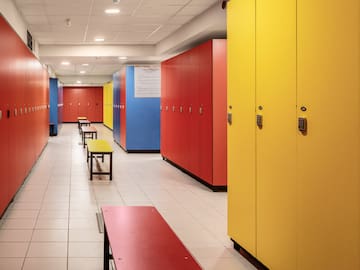 a lockers in a locker room