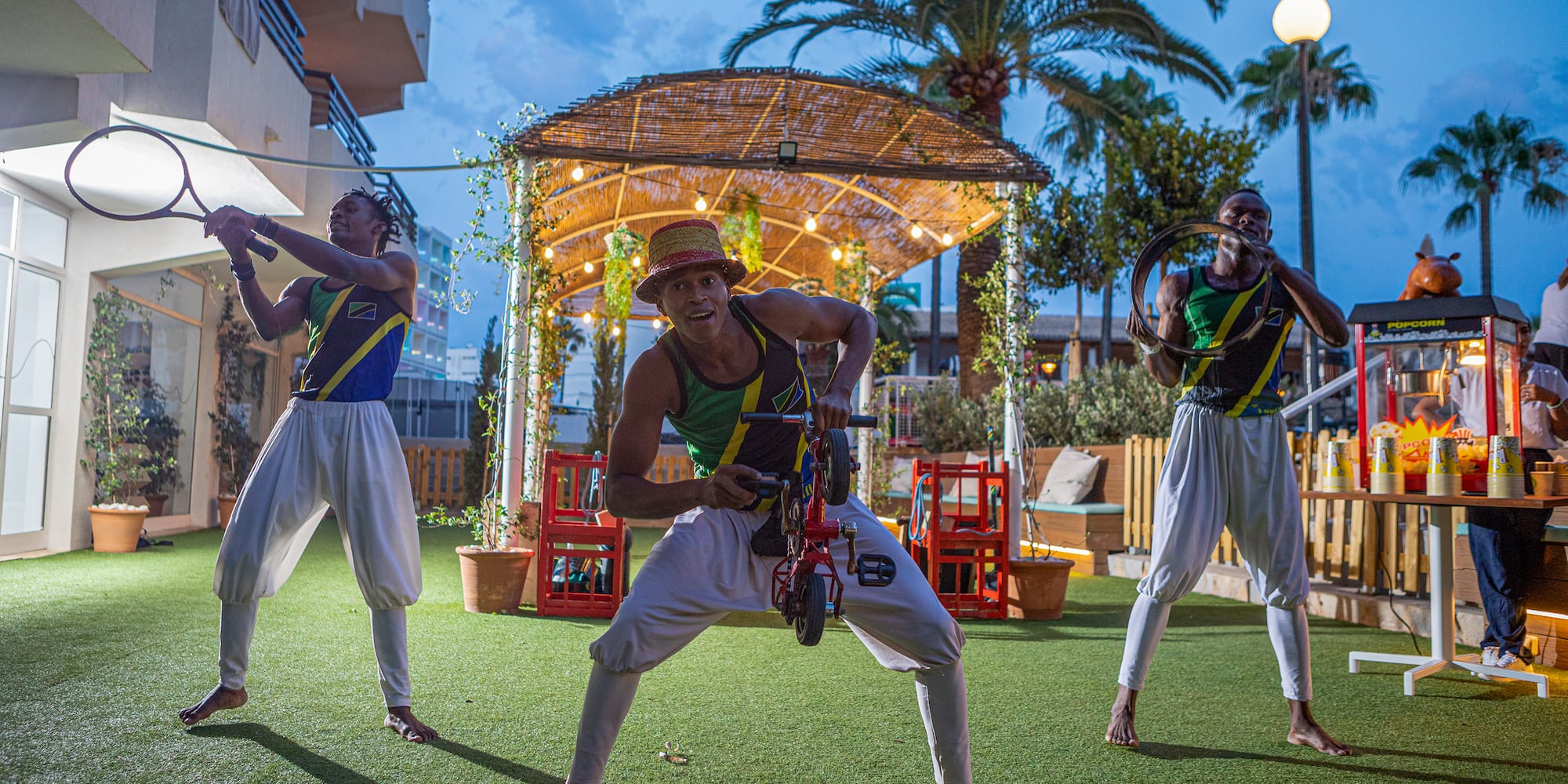 a group of people in a garment