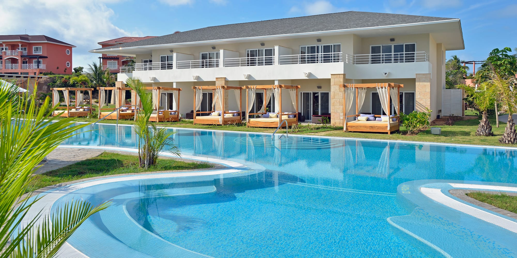 a swimming pool and a building