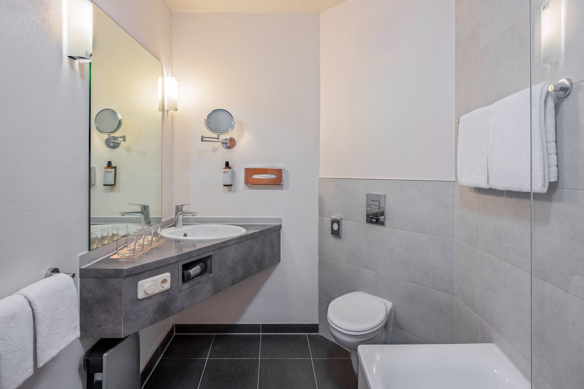 a bathroom with a sink and toilet