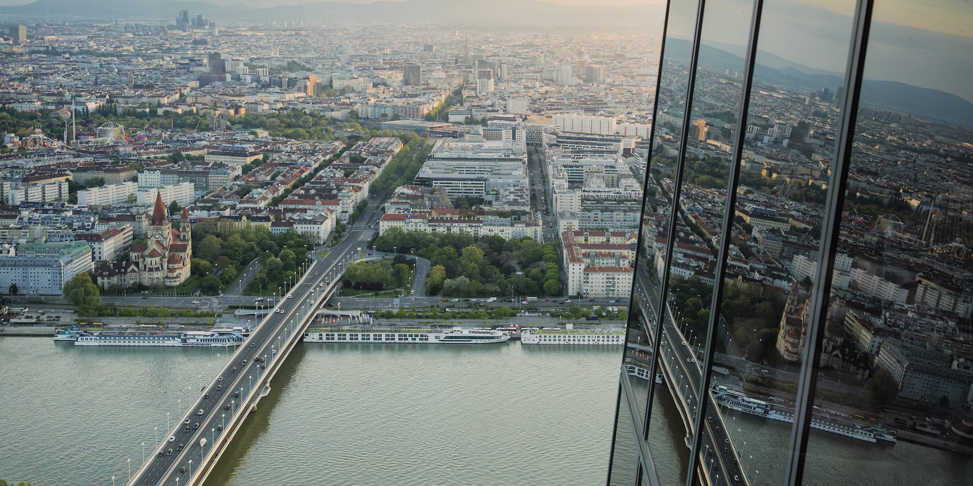 a view of a city from a window