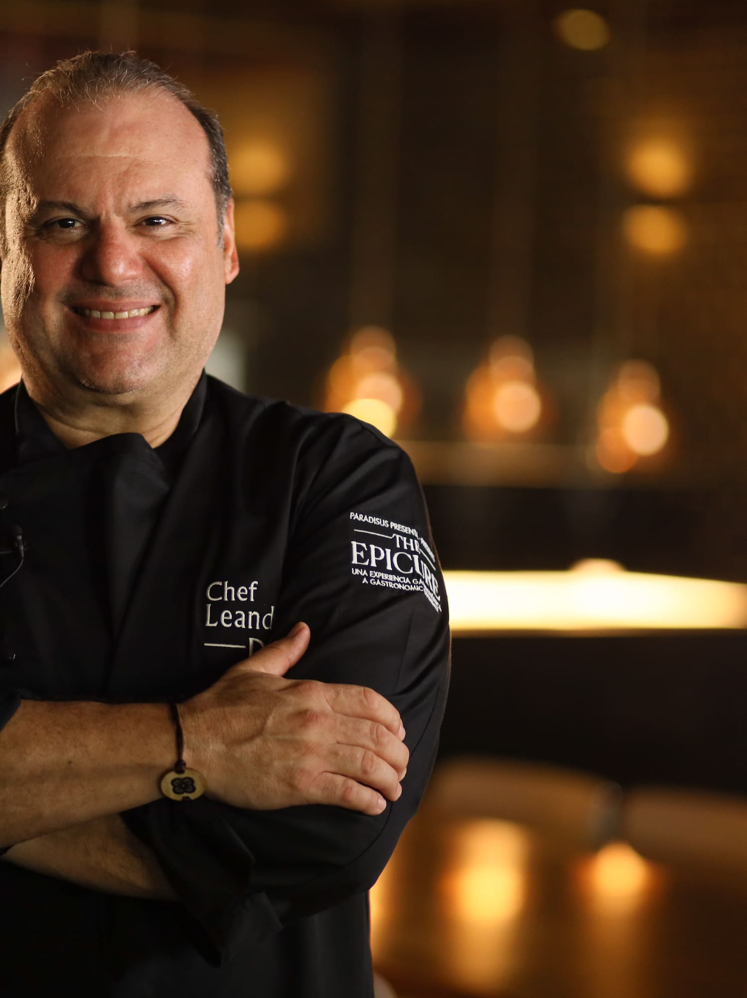 a man in a black shirt