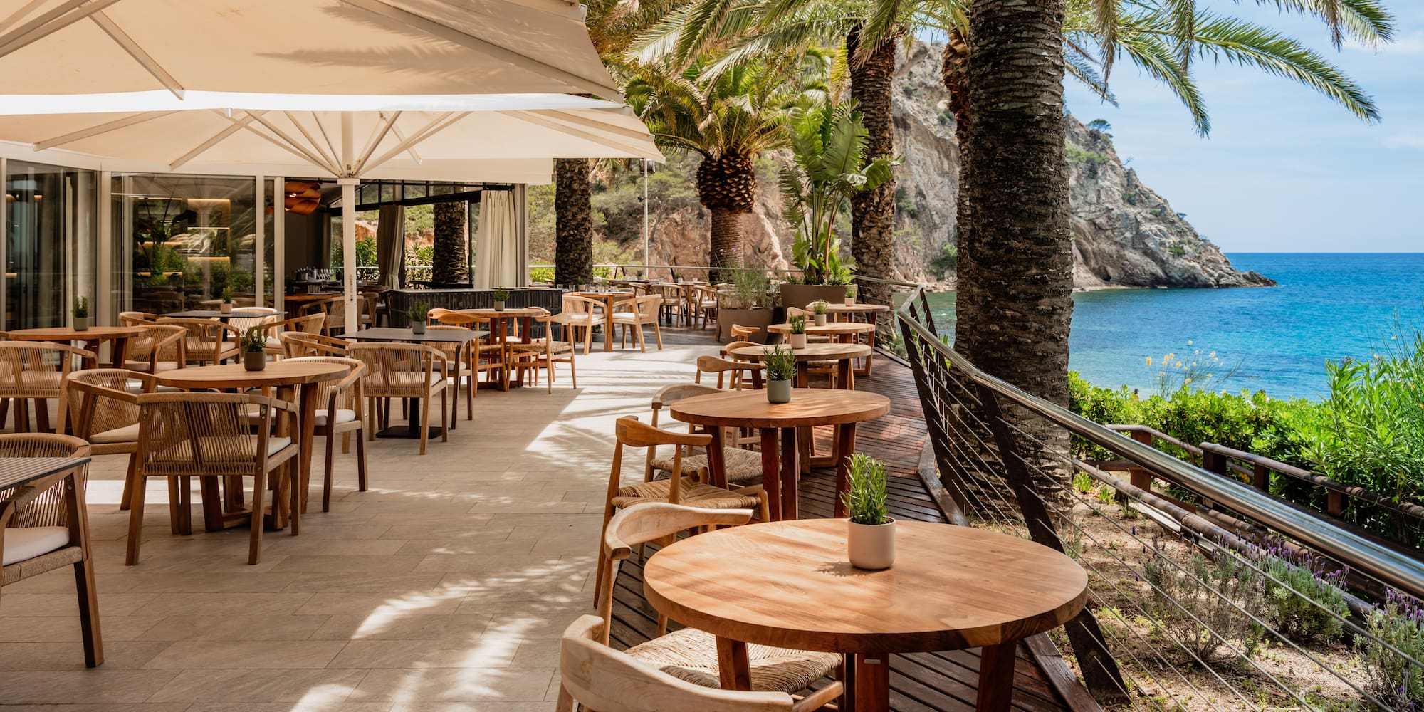 tables and chairs outside a restaurant
