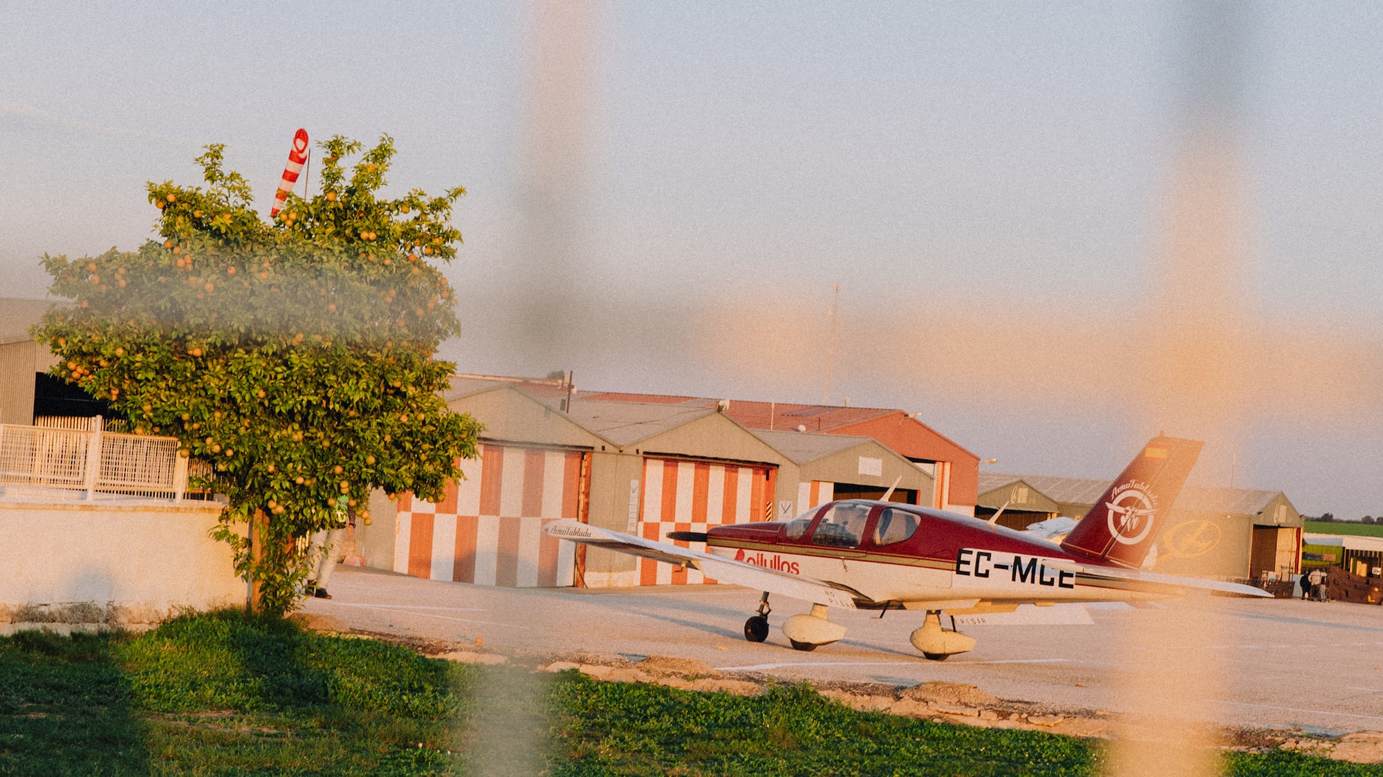 a plane on the runway