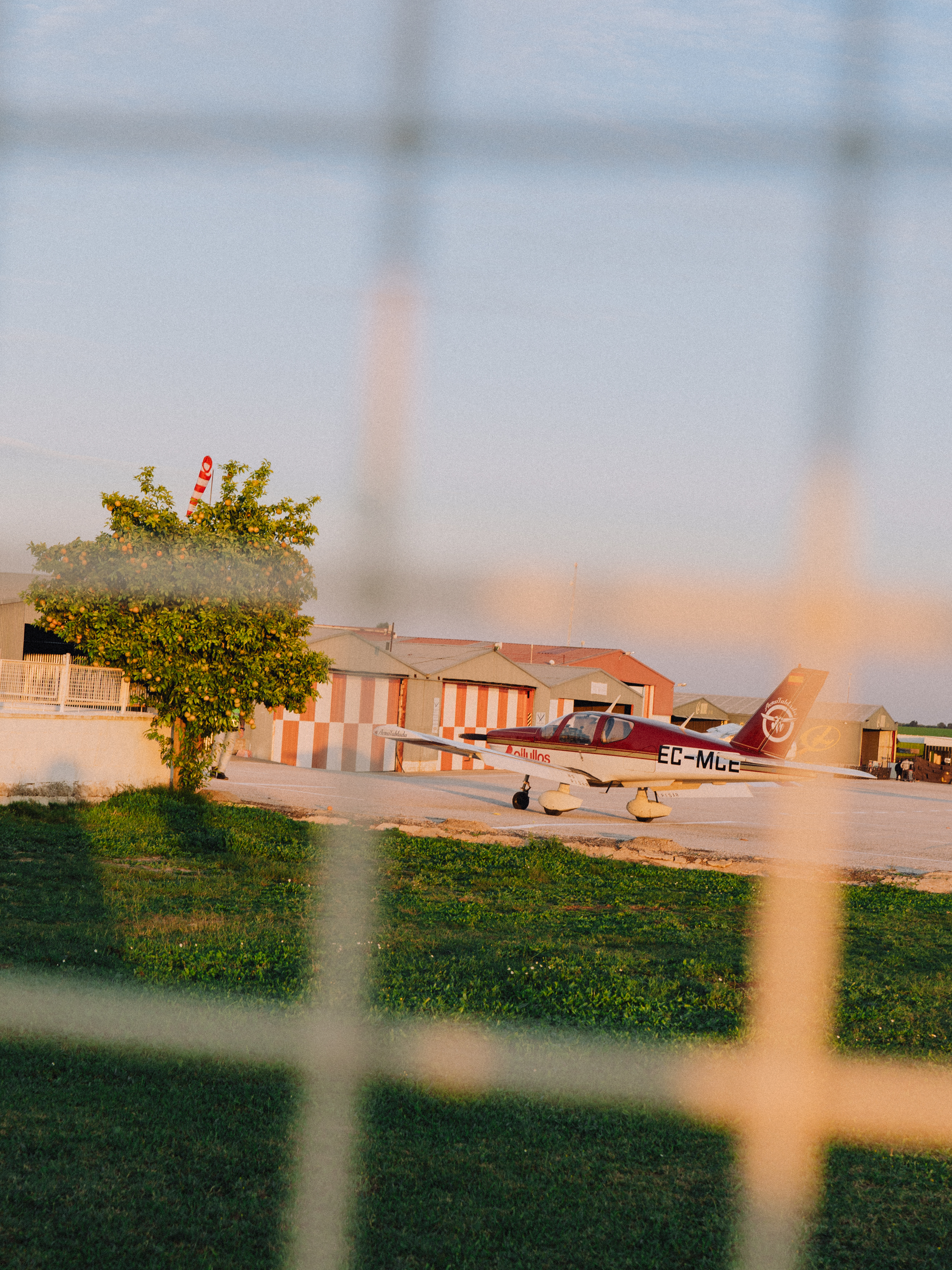 a plane on the runway
