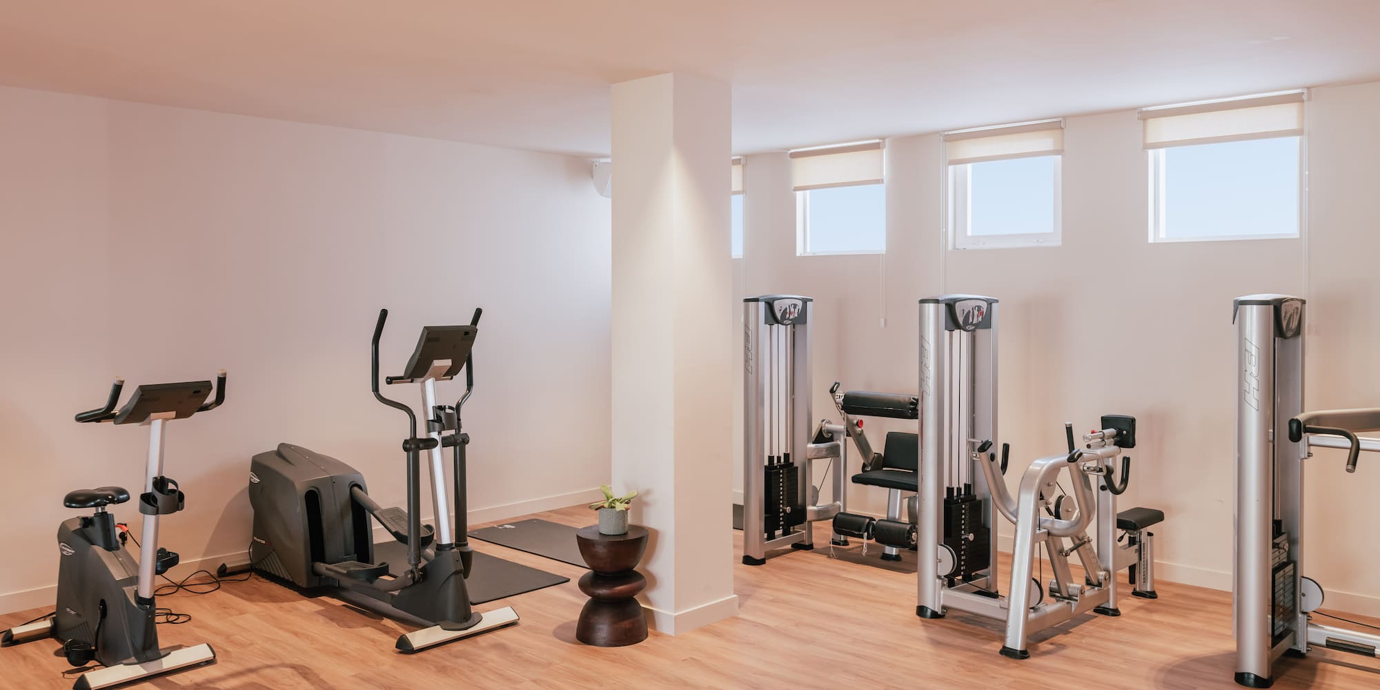 a room with exercise equipment