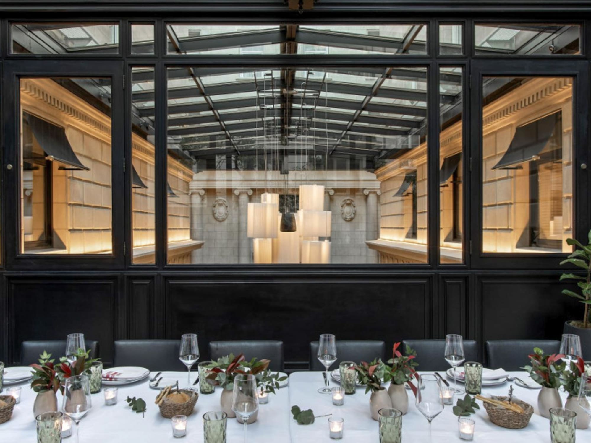 a table set for a dinner party