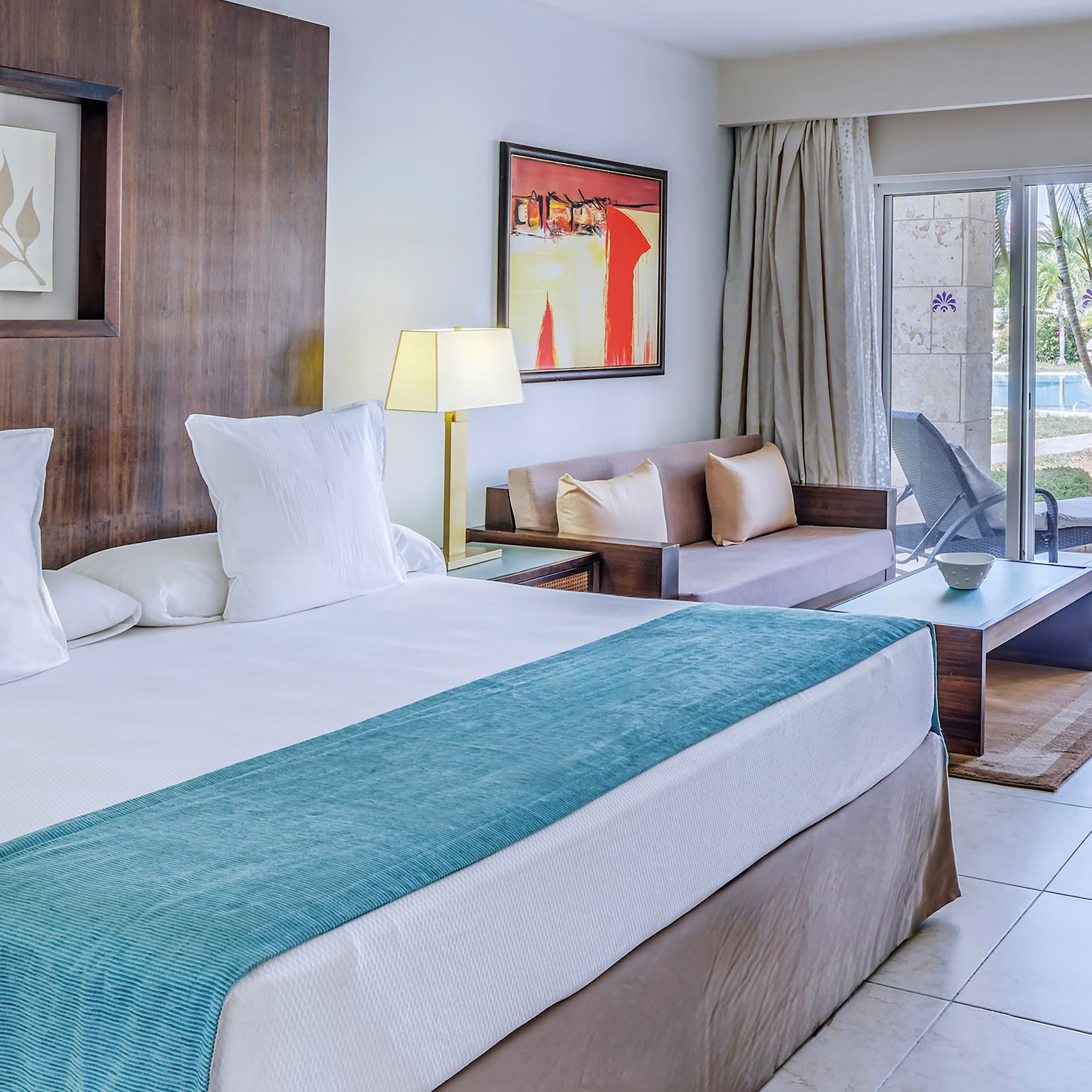 a room with a bed and a couch