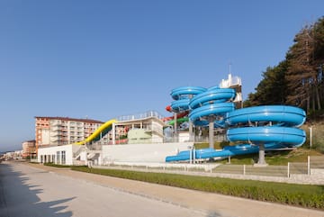 a water slide in a park