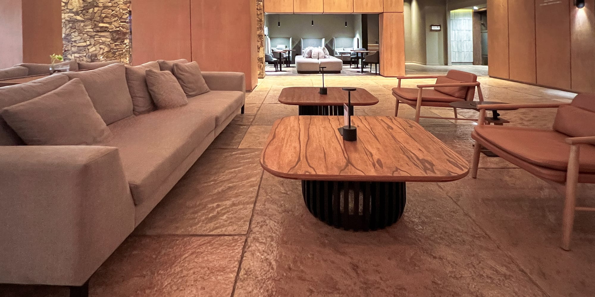 a room with a couch and a coffee table