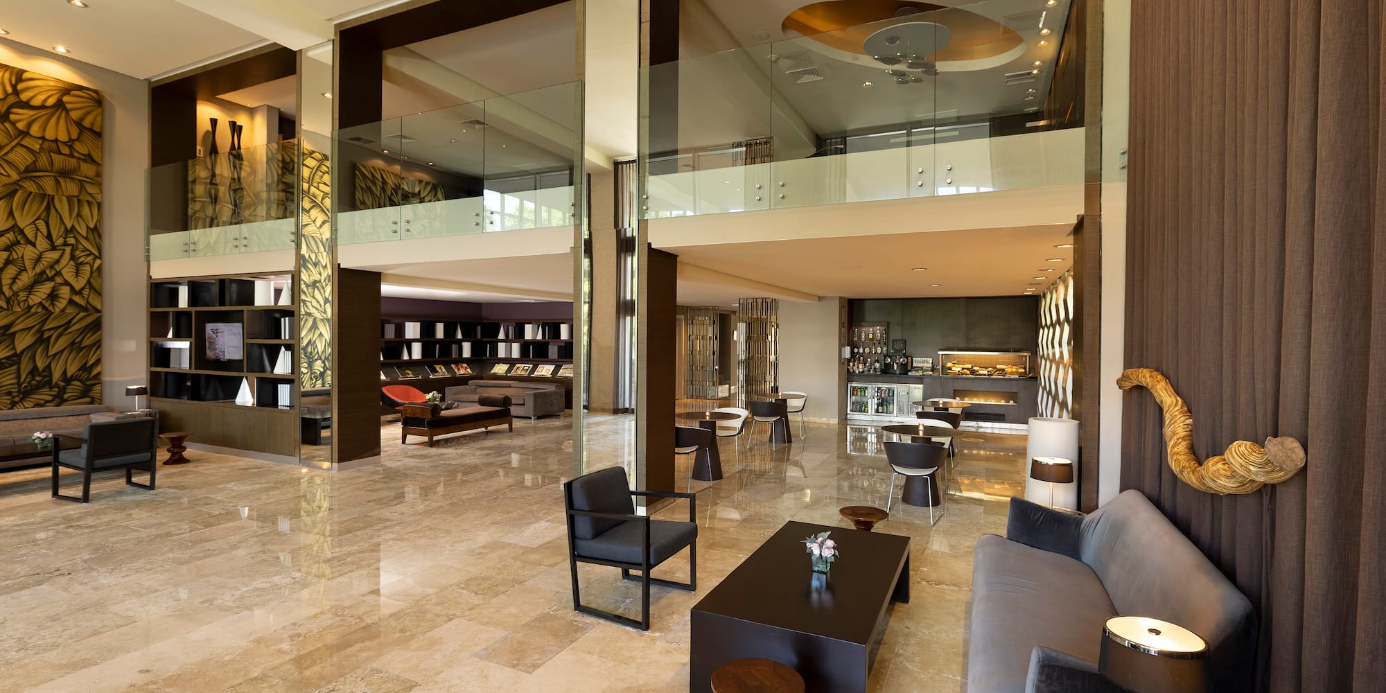 a room with a couch and a table