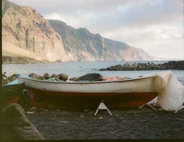 a boat on the shore