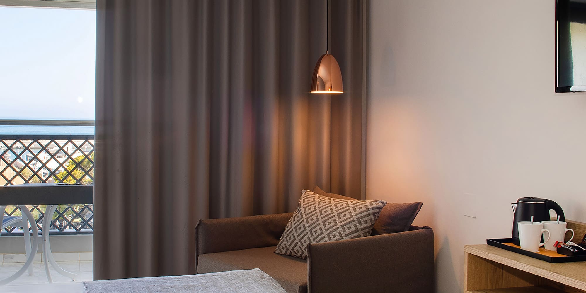 a room with a bed and a couch