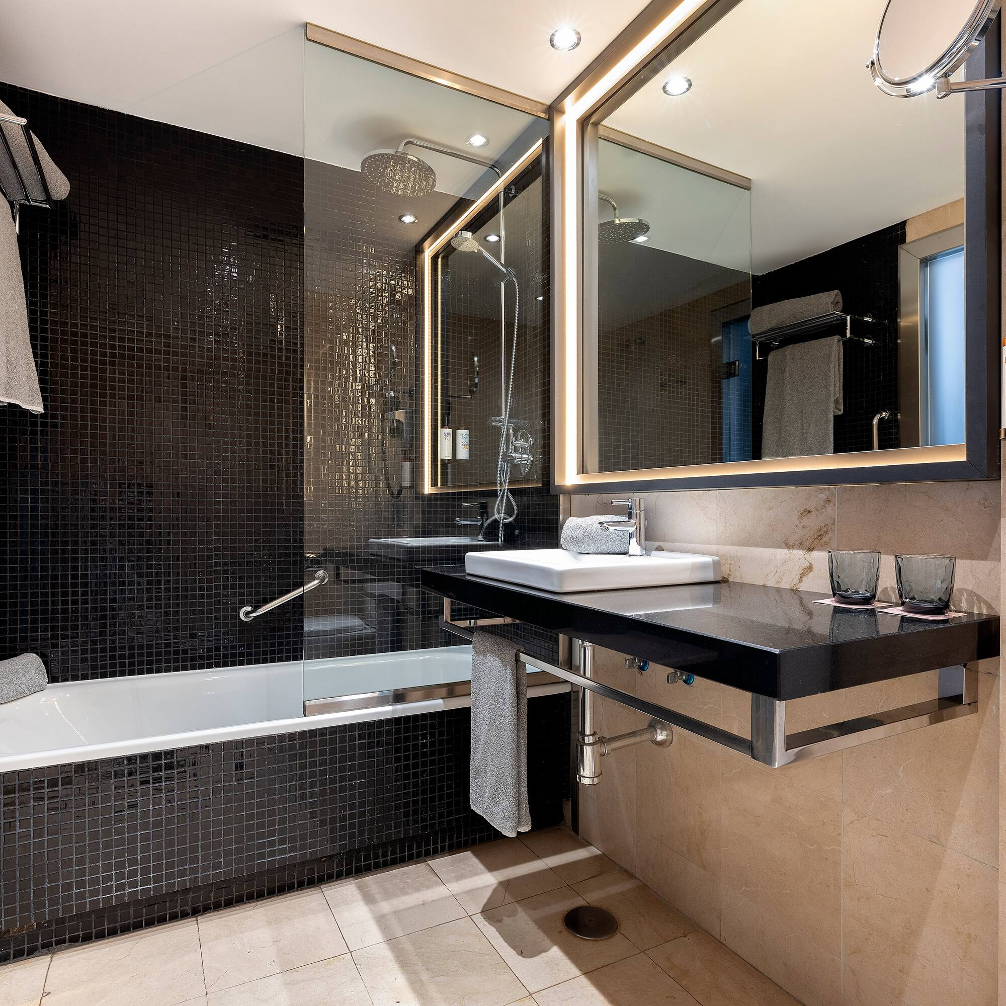 a bathroom with a sink and a bathtub