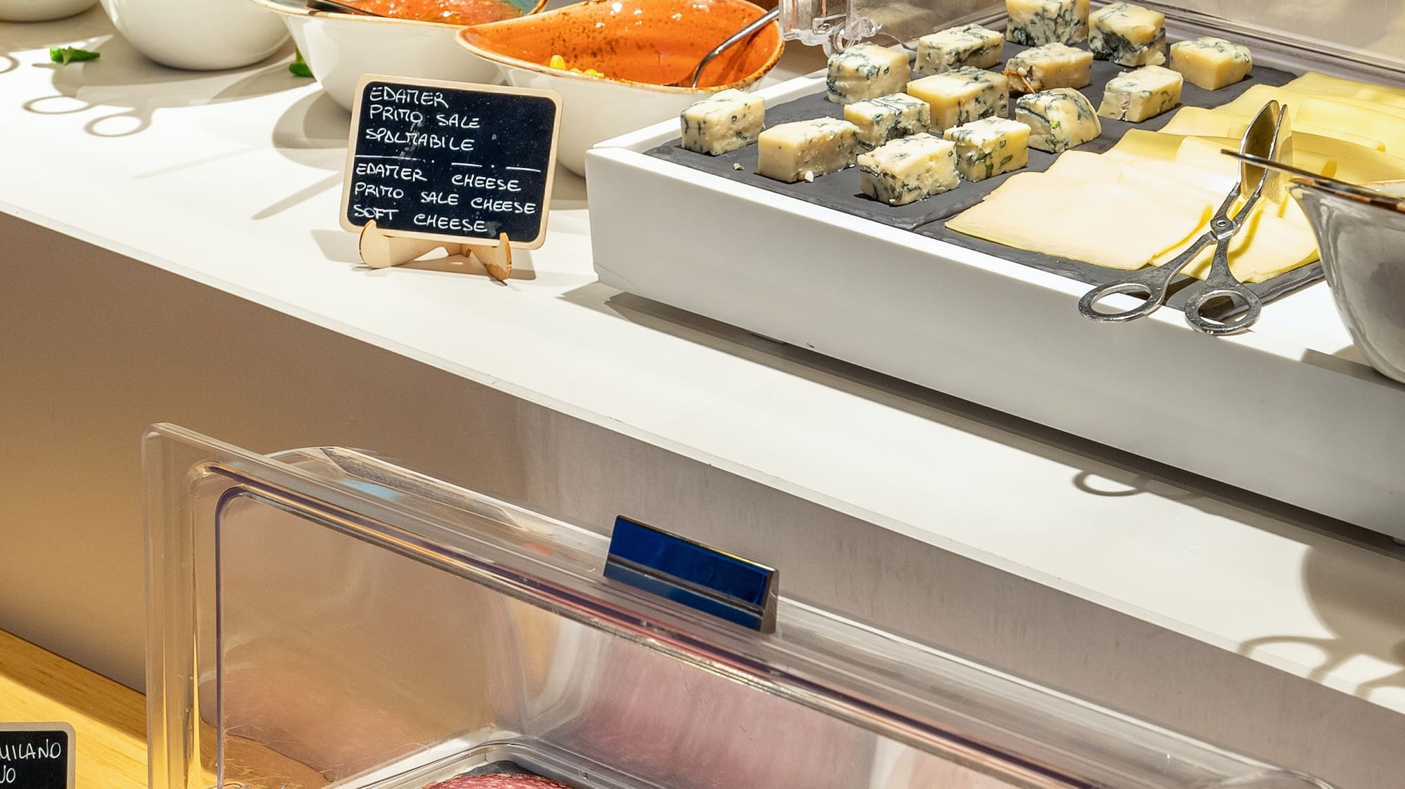 food on a counter with different foods