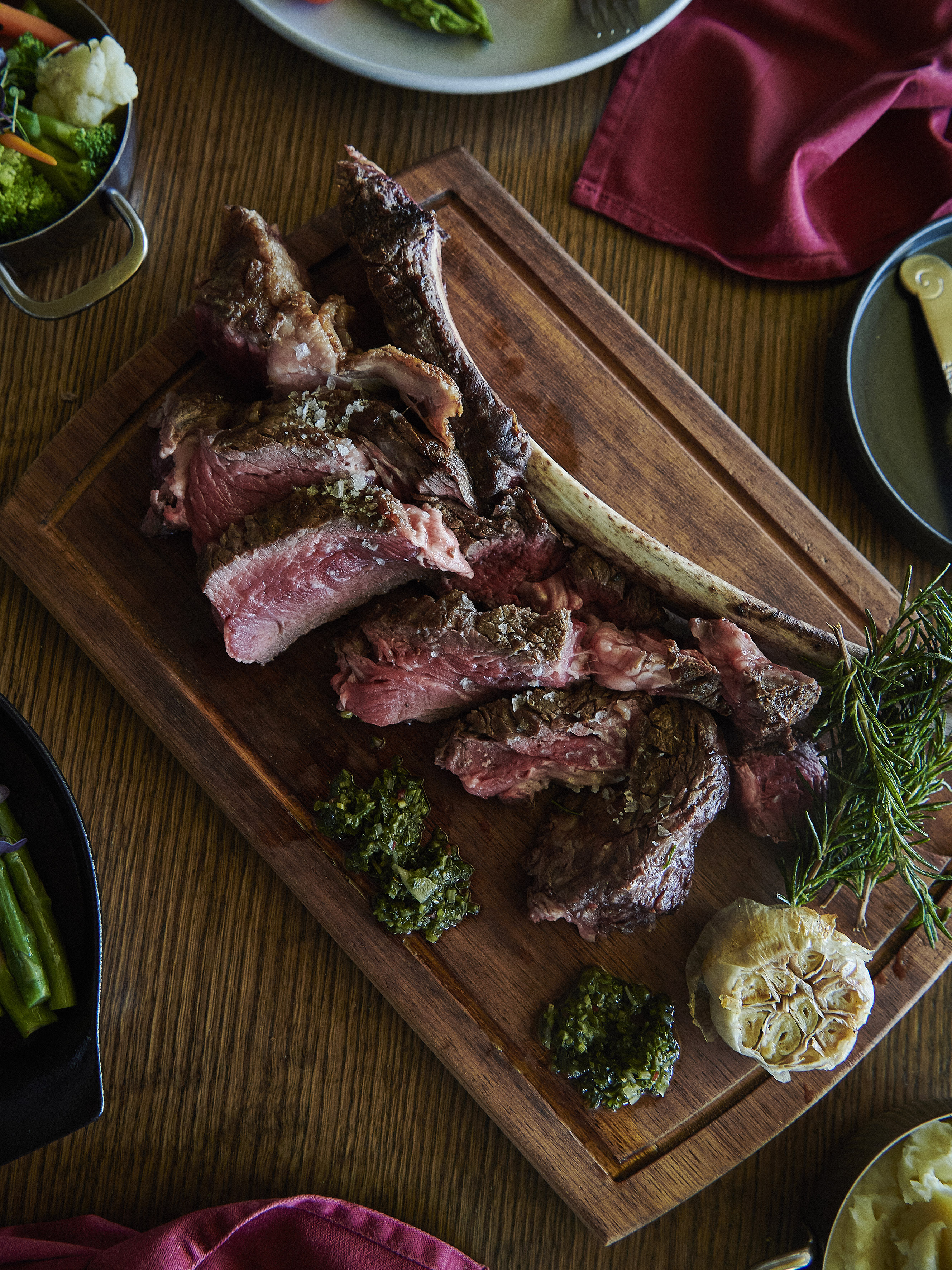 a cut up meat on a cutting board