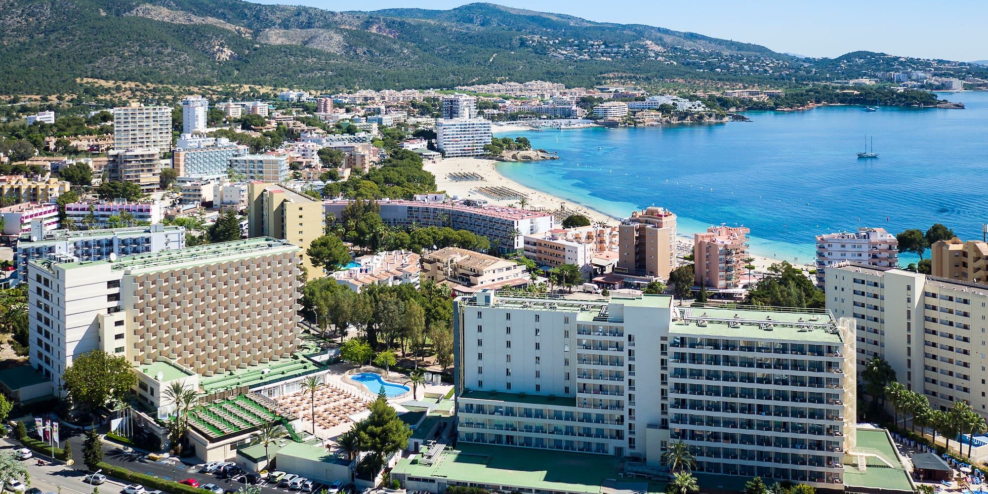 a city next to a body of water