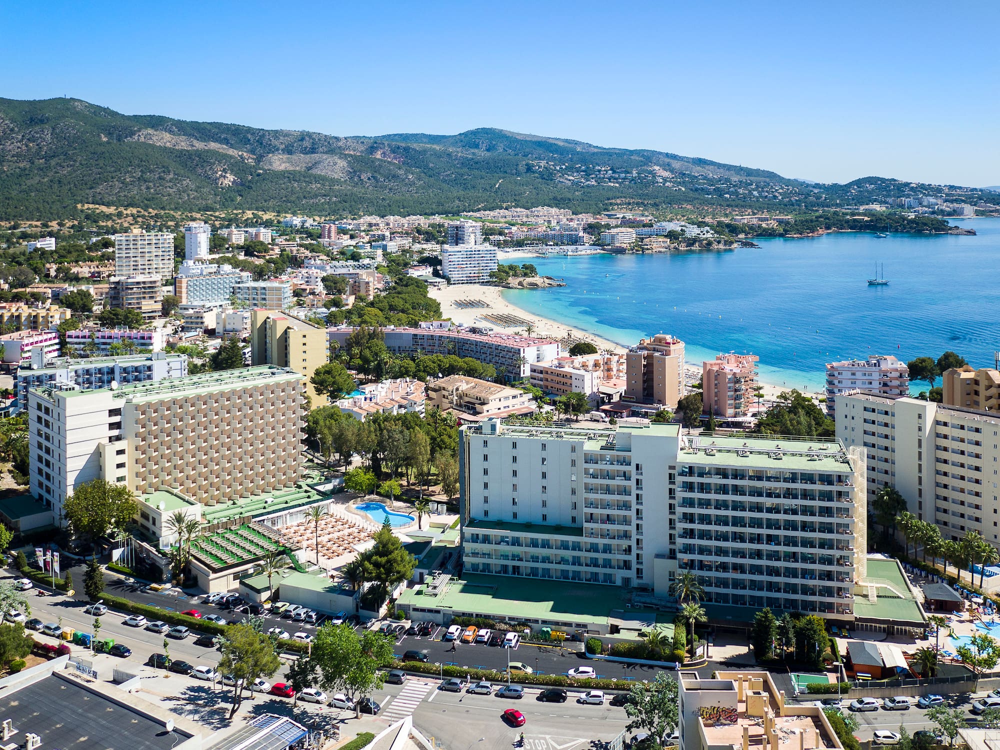 a city next to a body of water