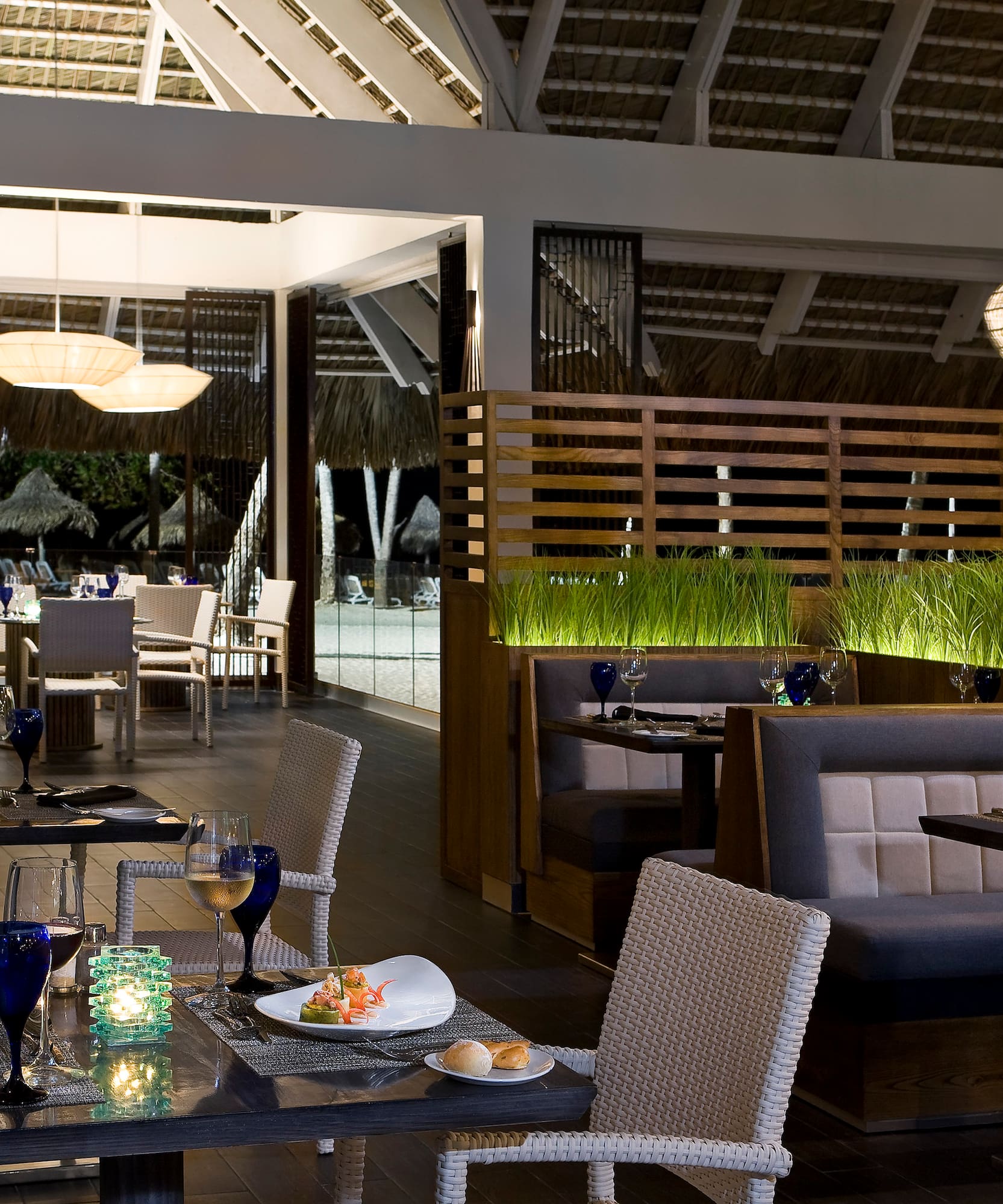 a restaurant with tables and chairs