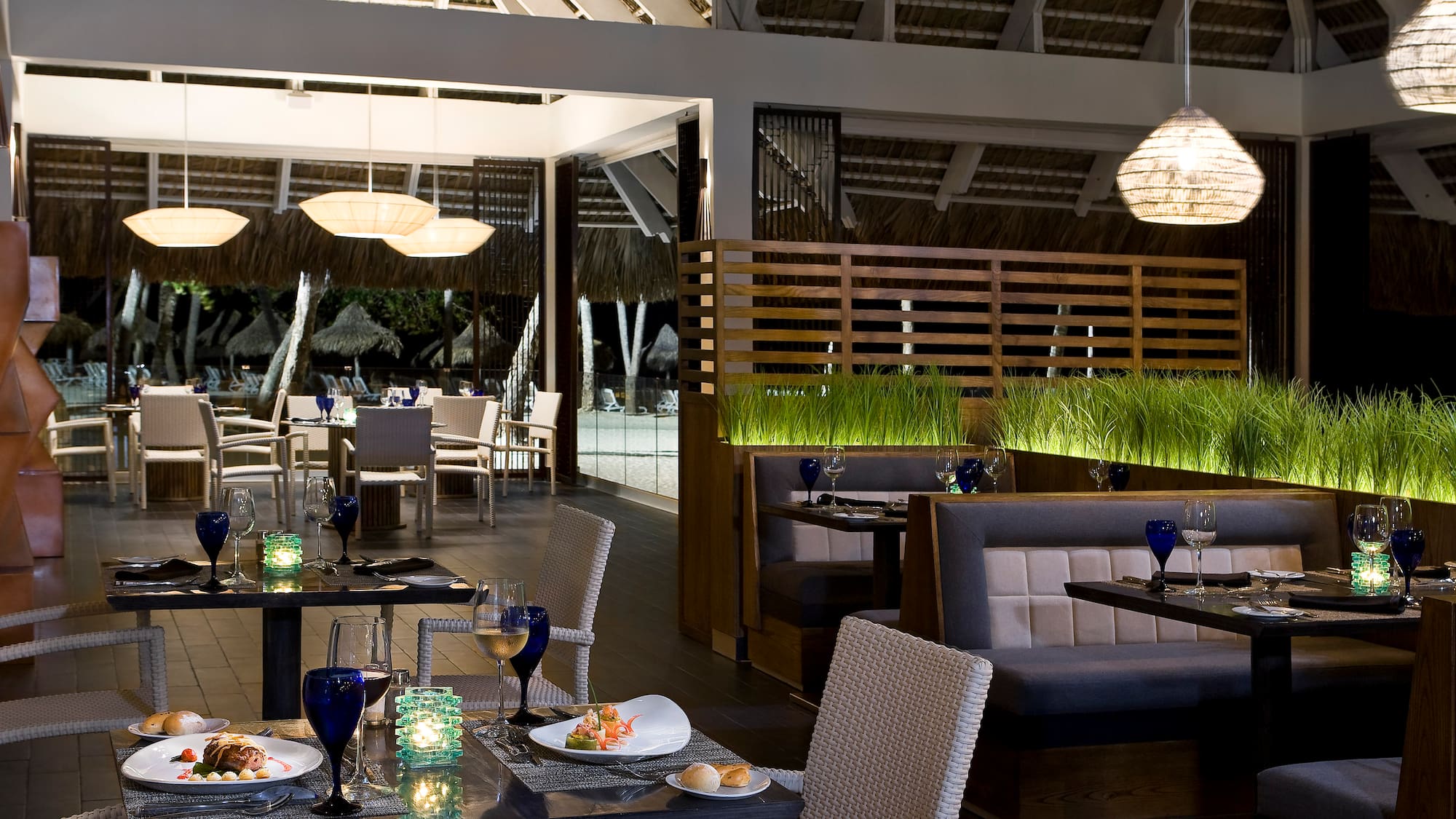 a restaurant with tables and chairs