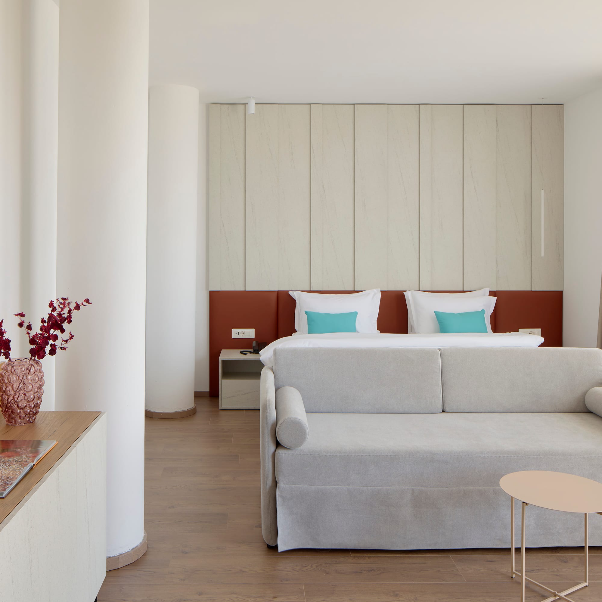 a room with a bed and a couch