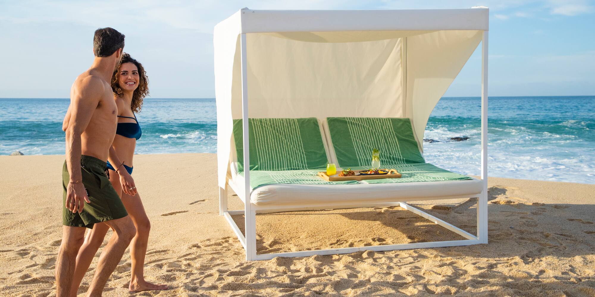 a group of people on a beach