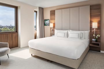 a bed in a room