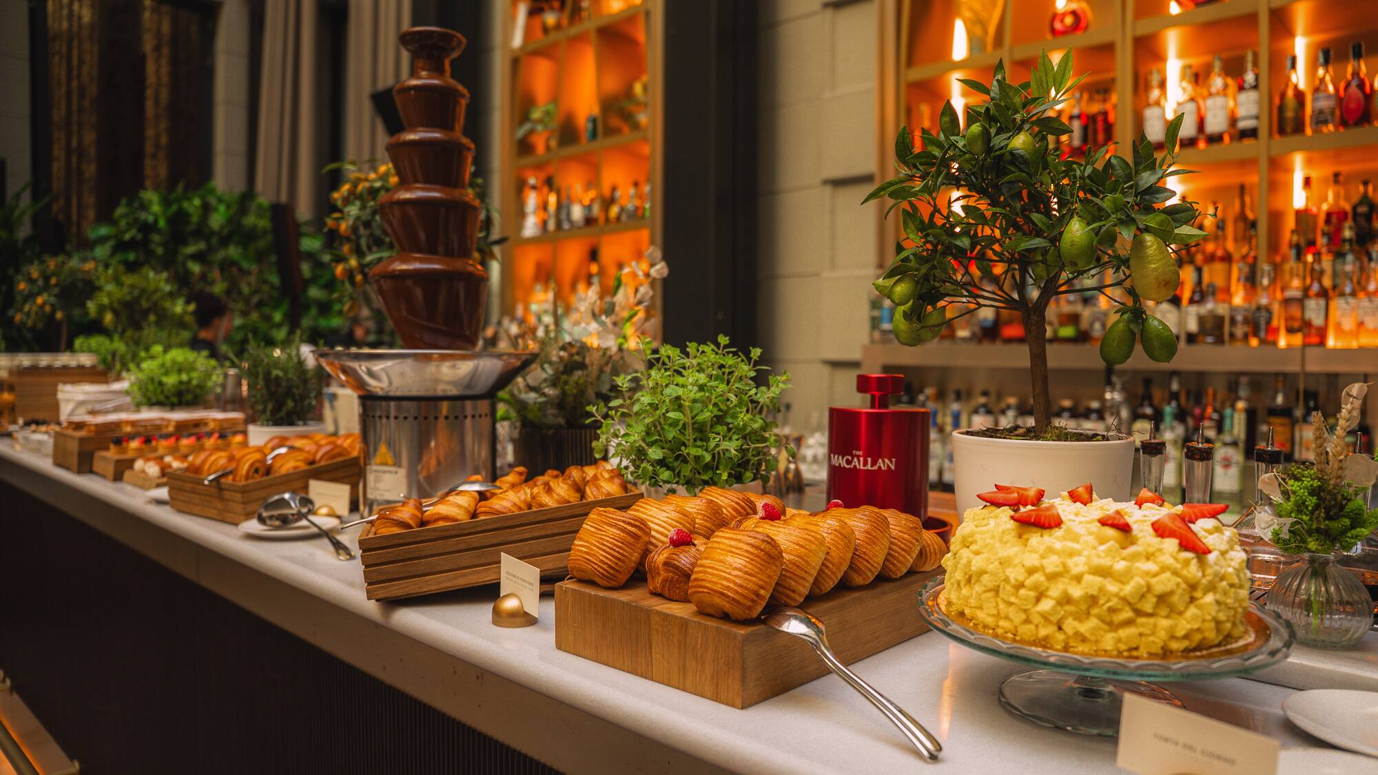 a table with food on it