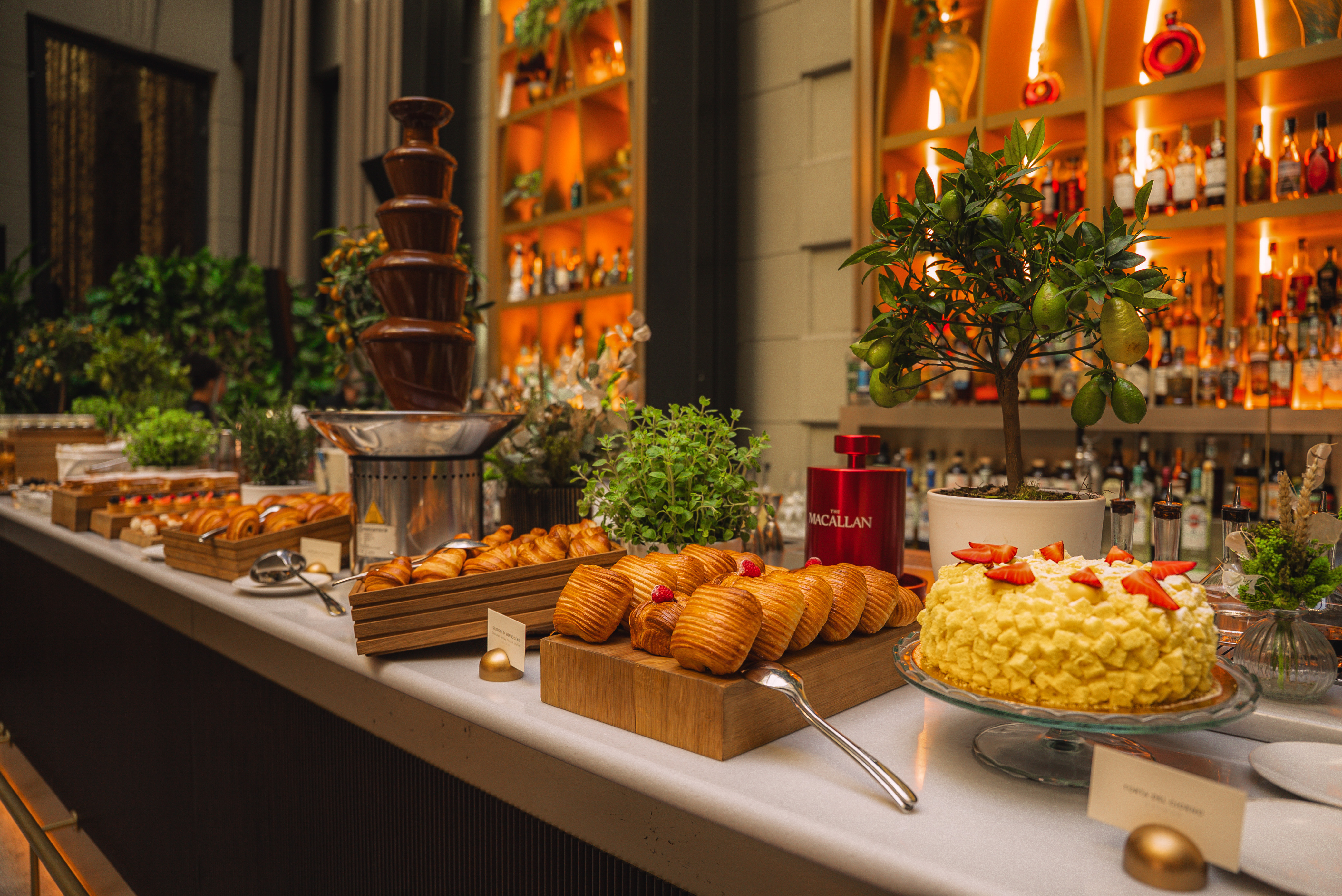 a table with food on it
