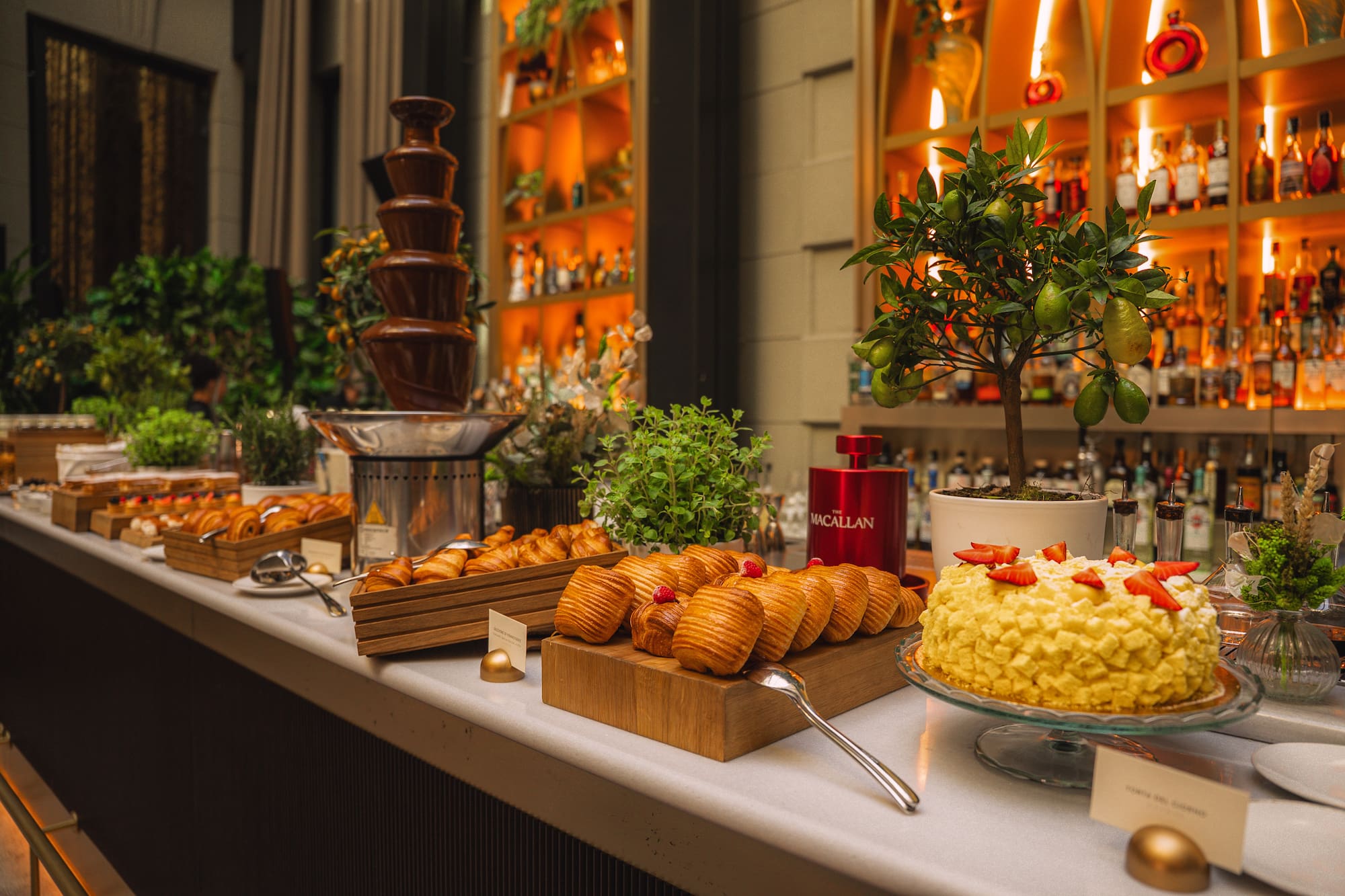 a table with food on it