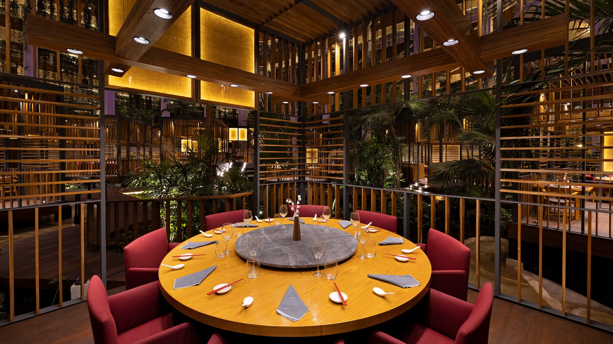 a table set up for a dinner