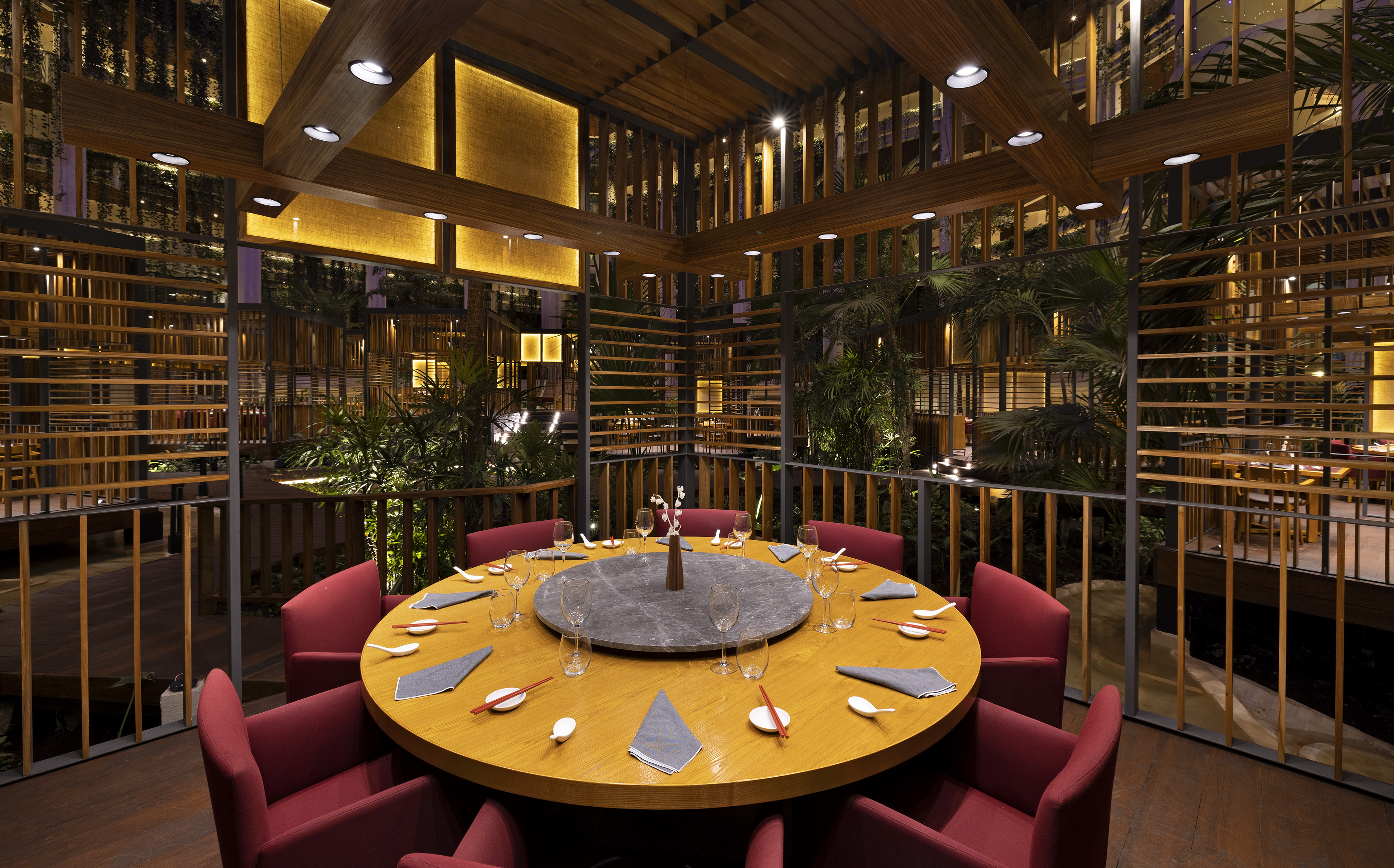 a table set up for a dinner