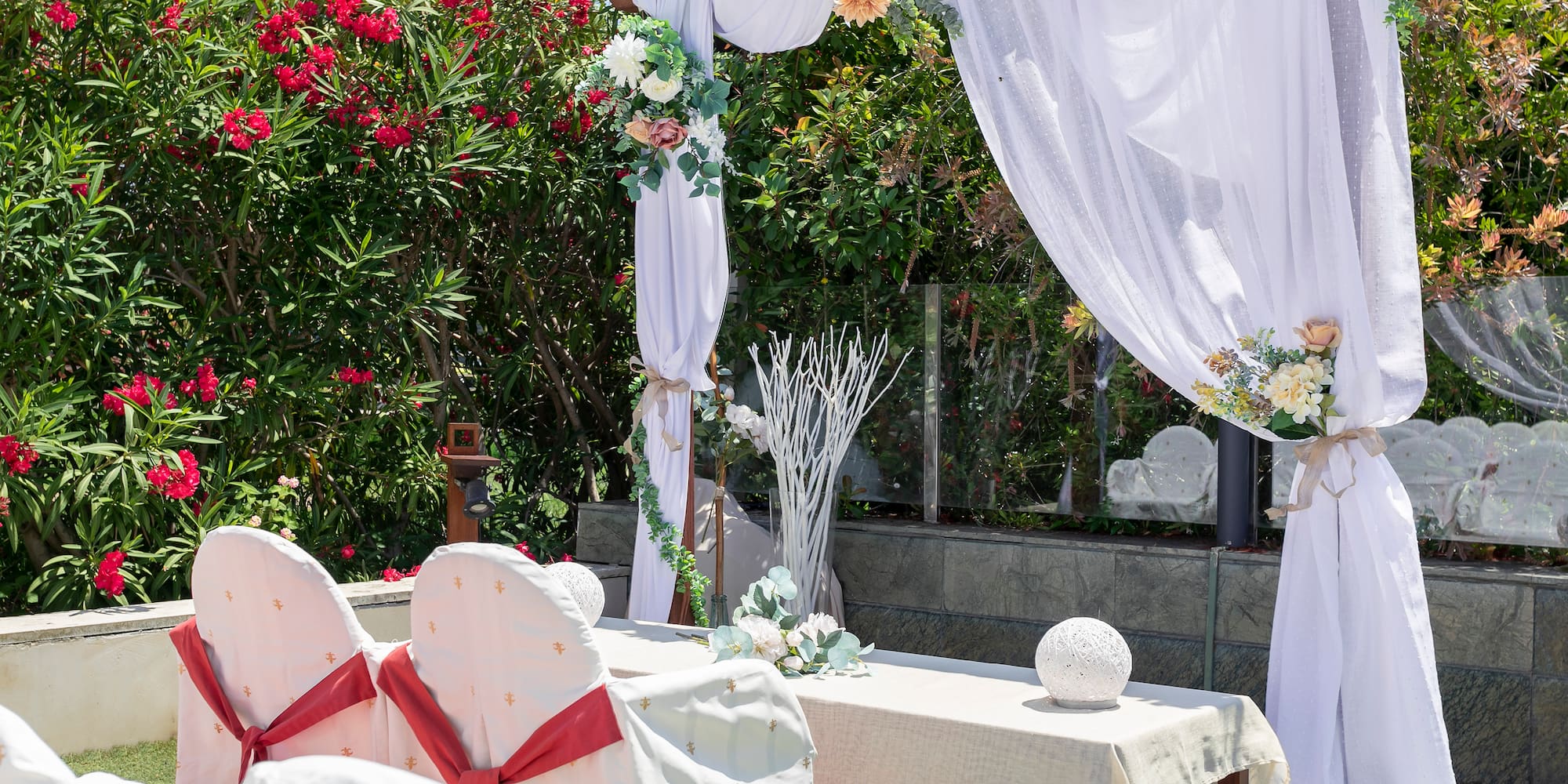 a wedding ceremony set up