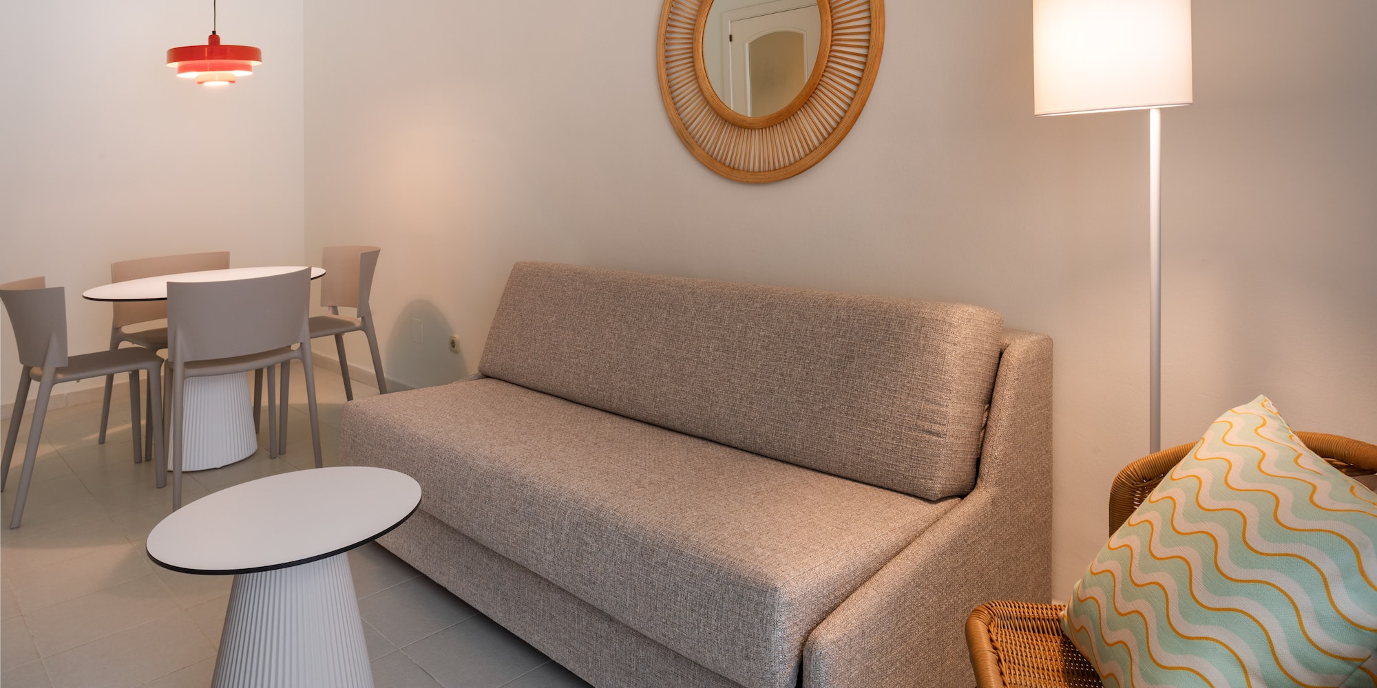 a couch and table in a room