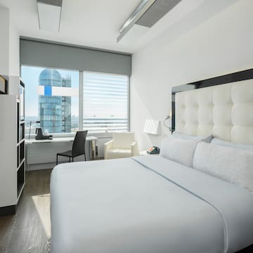 a white bed in a room