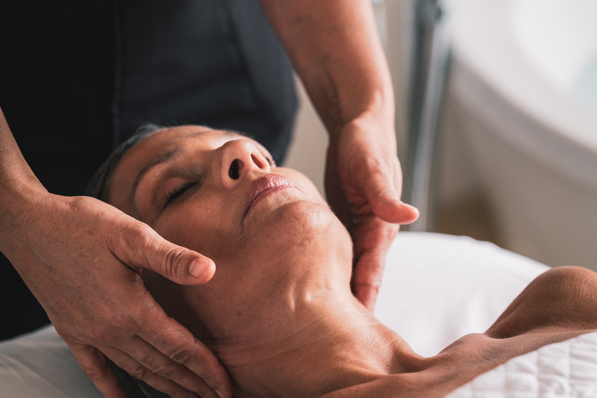 a woman receiving a massage