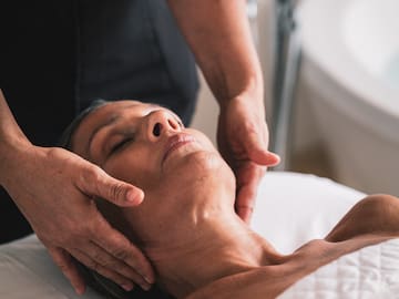 a woman receiving a massage
