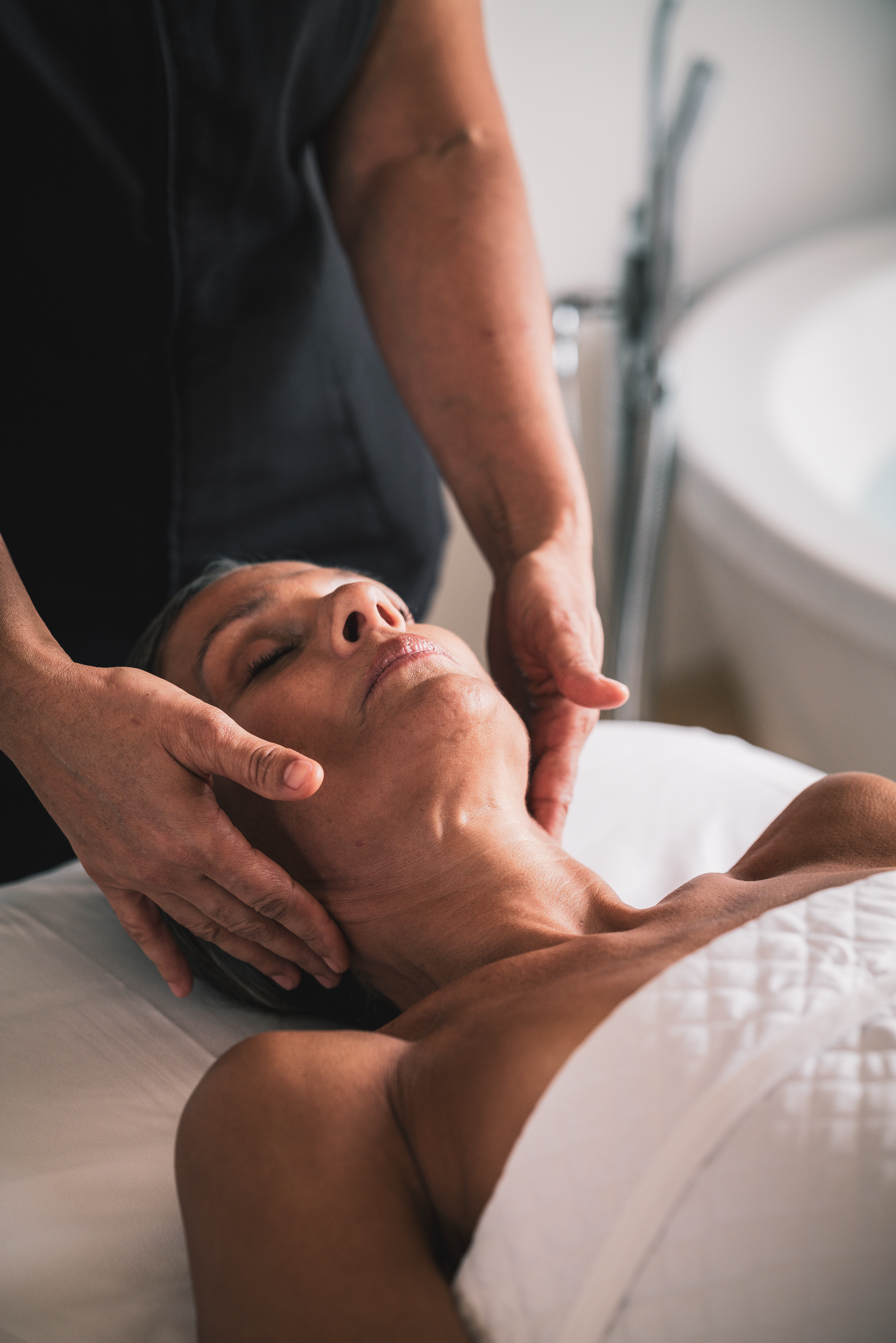 a woman receiving a massage