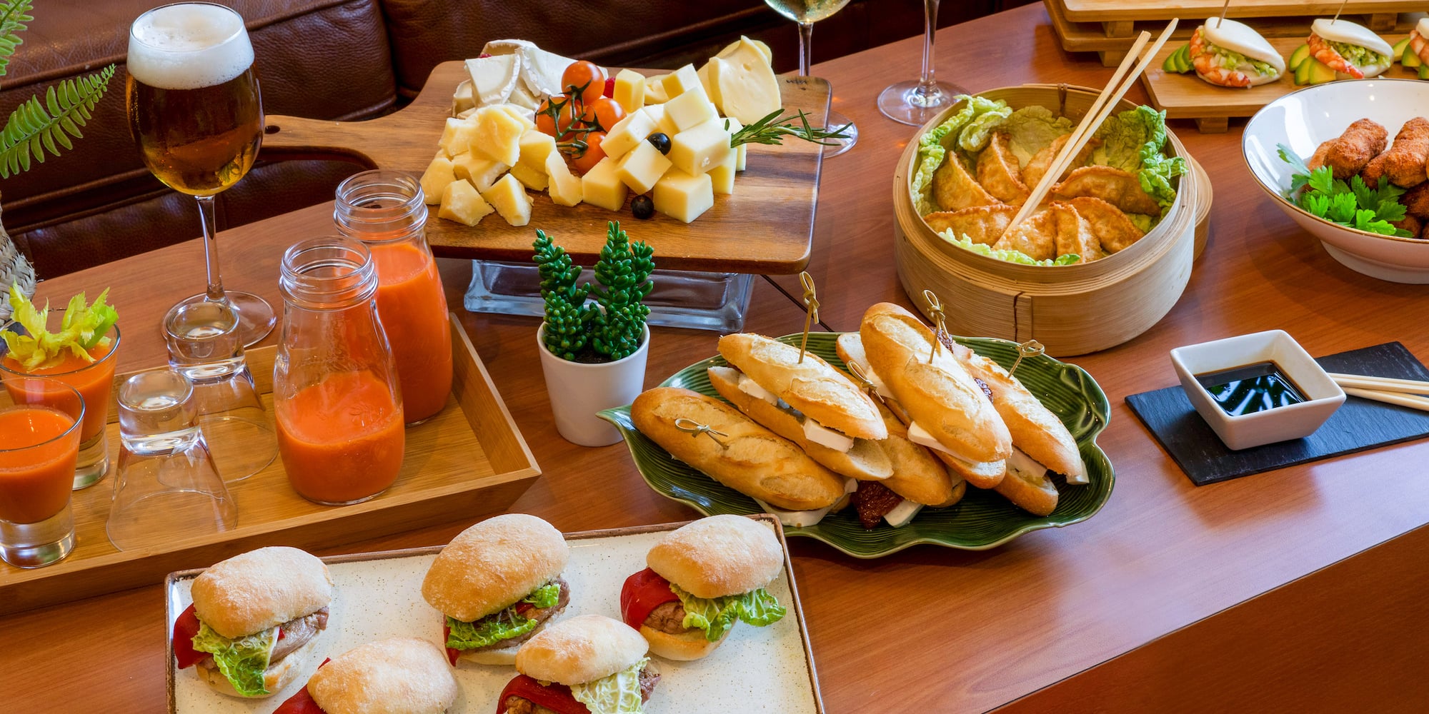 a table with food on it