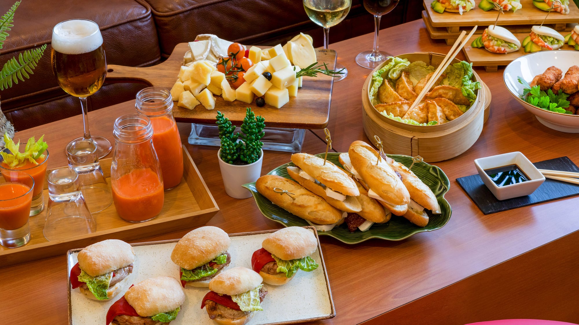 a table with food on it