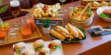 a table with food on it