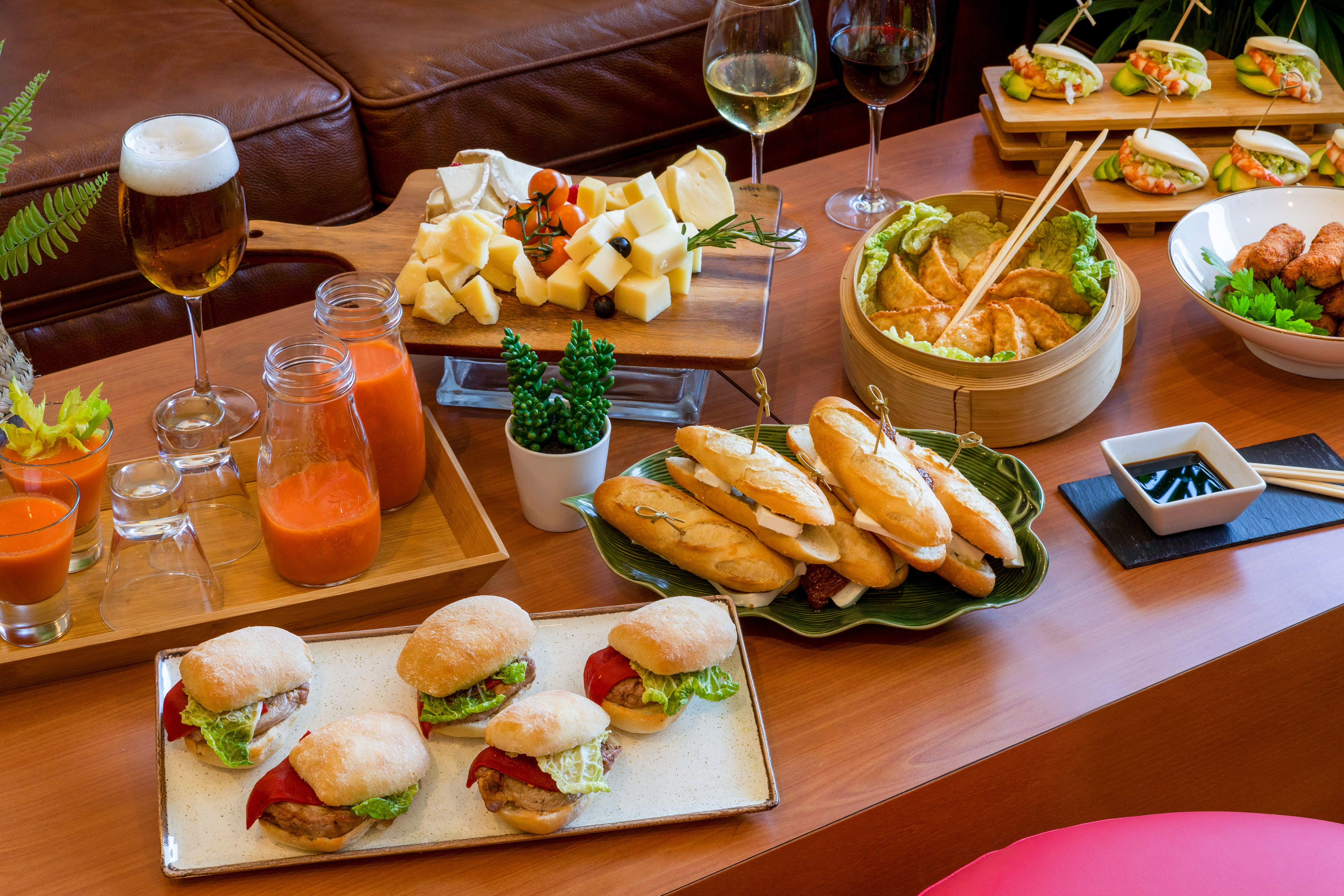 a table with food on it