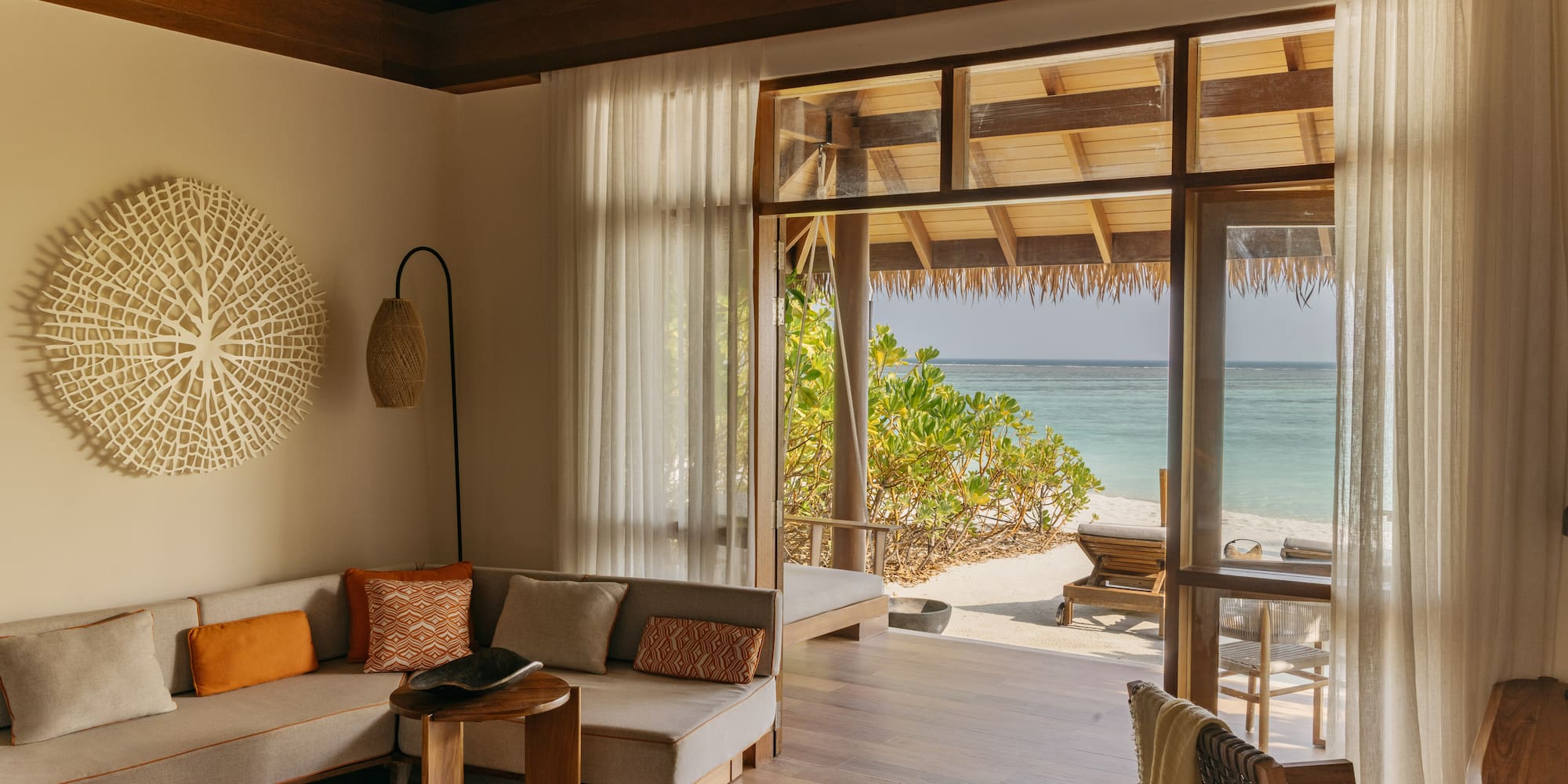 a room with a beach view