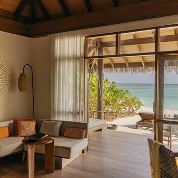 a room with a beach view