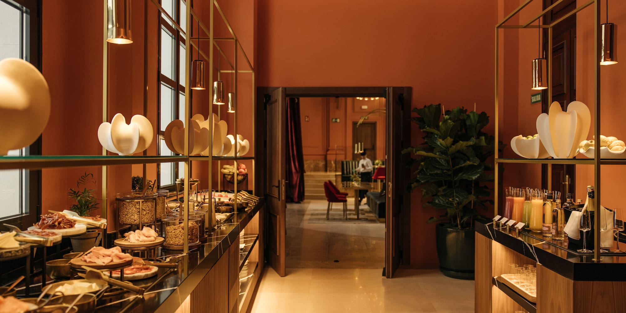 a food on display in a room