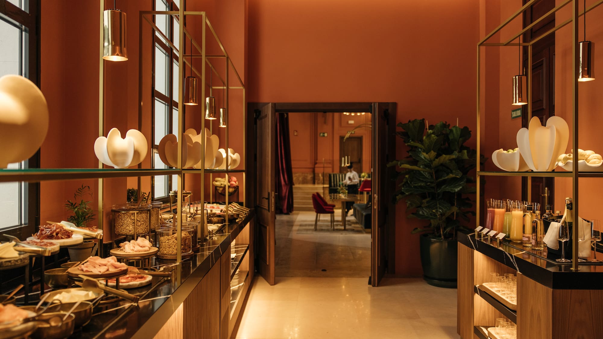 a food on display in a room