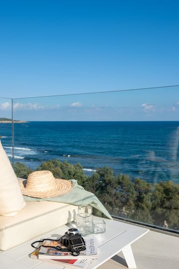 a view of the ocean from a balcony