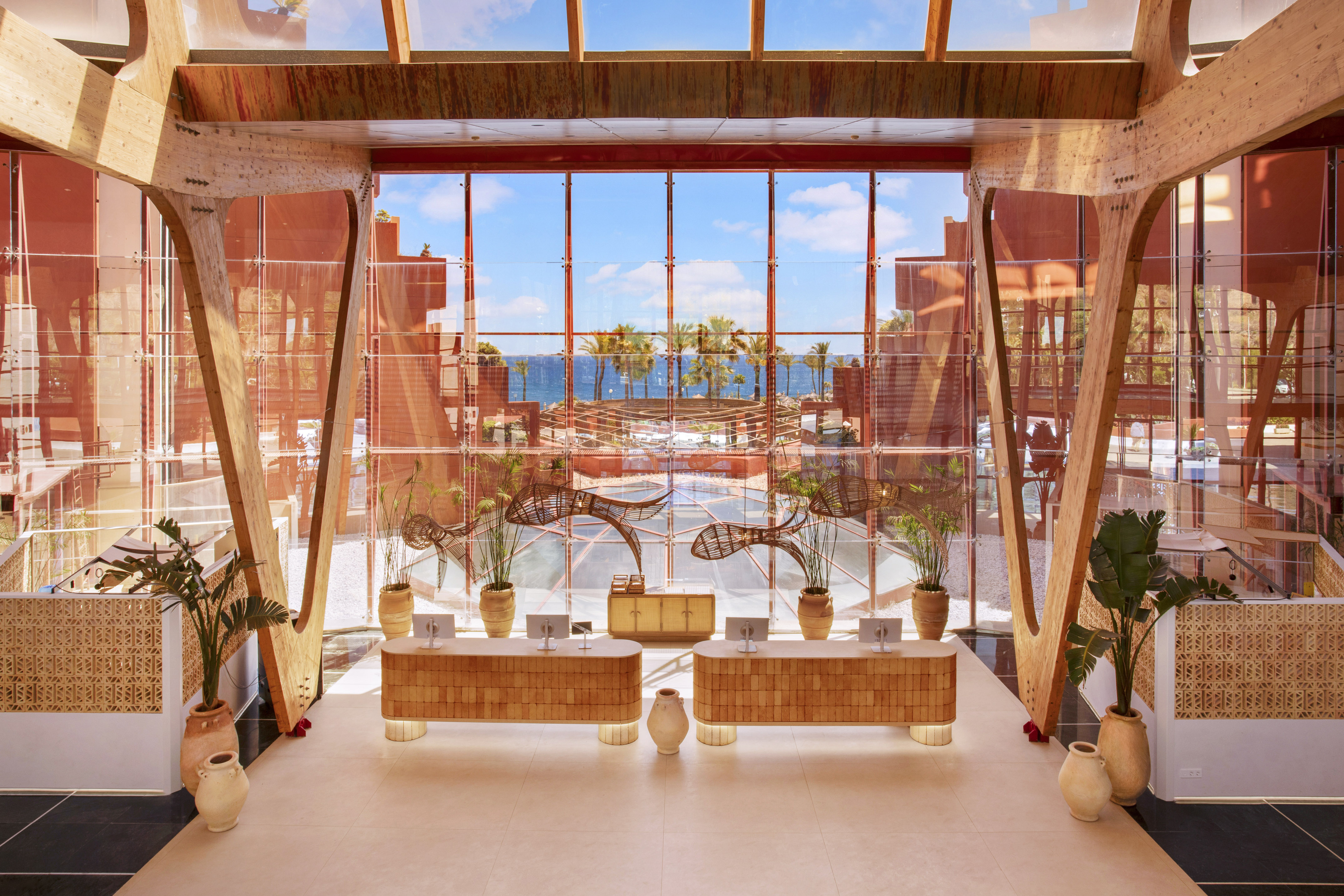 a large glass window in a building